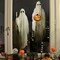 3pcs Extra Large Scary White Ghosts with Pumpkin Window Decals